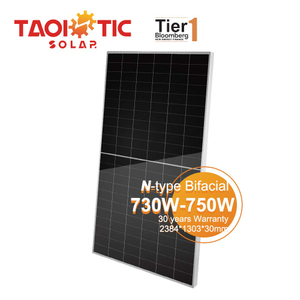Tier 1 Brand, 730W-750W Mono Bifacial Dual-Glass Solar Module