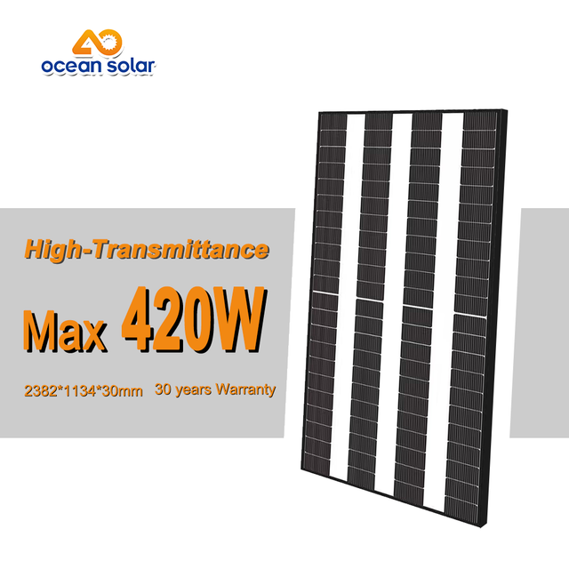 420W high transparency Mono Silicon Solar Panel 